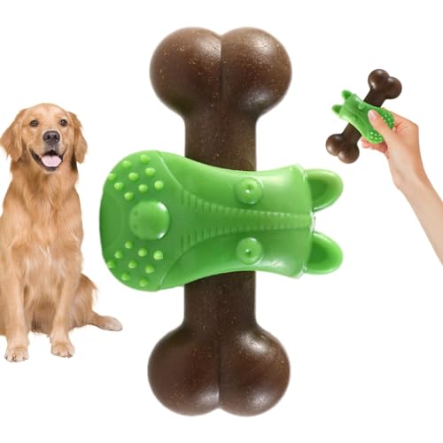 Hundezahnreinigungsspielzeug, Hundespielzeug in Knochenform,Zähes Hundeknochenspielzeug zur Zahnreinigung mit konvexen Spitzen | Puzzlespielzeug, Slow Feeder, Hundekauspielzeug für aggressive Kauer von Jlobnyiun