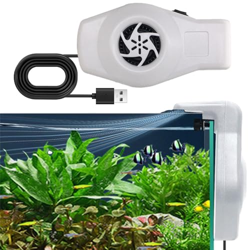 Jlobnyiun Aquarium-Kühlventilator, Aquarium-Wasserkühler, rostfreier leiser Kühlventilator, Anti-Verblassungs-Kühlventilator mit Clip, Aquarium-Ventilator für Süßwasser, Salzwasser, Reptilien von Jlobnyiun