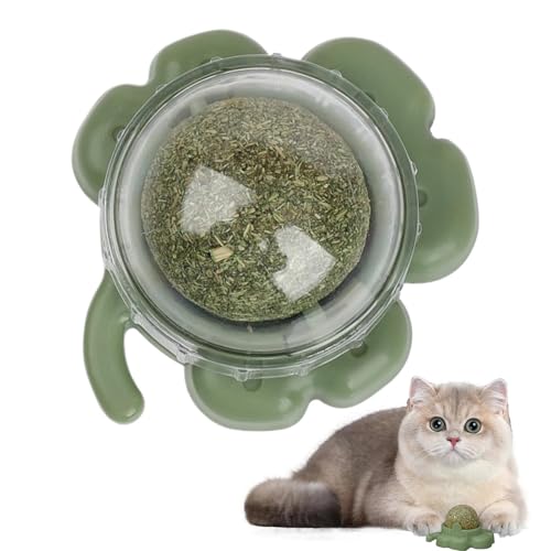 Jlobnyiun Katzen Katzenminzenkugel, Katzenfisch -Wandballspielzeug,Leckable Kätzchenzähne Reinigung Spielzeug - Rotatable Katzenzähne Reinigen Katzenminzen Für Zuhause, Stuhlbeine, Böden, Wohnzimmer von Jlobnyiun