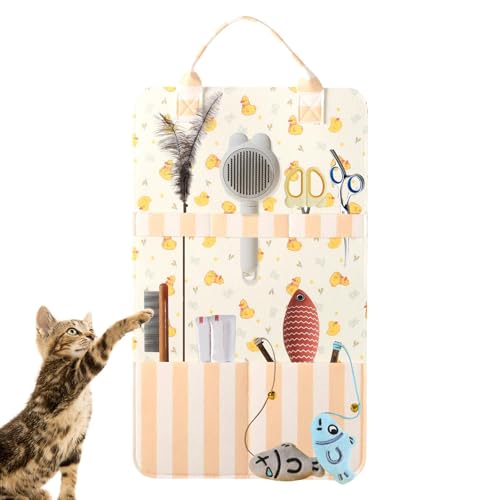 Jlobnyiun Katzenstab-Spielzeug-Aufbewahrungstasche, Katzenfeder-Spielzeugtasche – Katzenspielzeug-Organizer, Haustier-Spielzeugtaschen, Tragetasche von Jlobnyiun