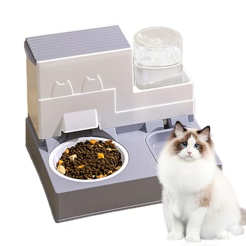 Schwerkraft-Katzenfutterautomat, automatischer Katzenfutterspender | Automatische Futternäpfe für Hunde und Katzen,2-in-1-Set mit automatischen Futternäpfen für Haustiere für Katzen, Hunde von Jlobnyiun