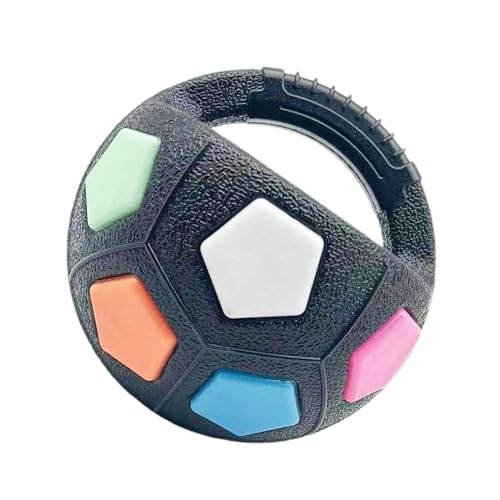 Jlobnyiun Unzerstörbarer Quietschender Ball, Fußballkauspielzeug Für Hund | Interaktiver Quietschender Handheld Round Football,Hundekaukugel Haustier Training Für Die Zähnereinigung von Jlobnyiun