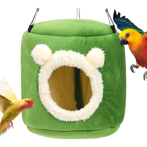 Jlobnyiun Vogelhaus Spielzeug - Warmnest Vogelbett Hängematte, Waschbar Isolierter Unterschlupf | Winter Großer Vogelkäfig Komfort Wärmer mit 3 Haken, Vögel Unterschlupf für Munias Jlobnyiun Vogelhaus Spielzeug - Warmnest Vogelbett Hängematte, Waschbar Isolierter Unterschlupf | Winter Großer Vogelkäfig Komfort Wärmer mit 3 Haken, Vögel Unterschlupf für Munias von Jlobnyiun