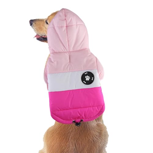 Jlobnyiun Warme Hunde-Winterjacke – weiche, warme Welpen-Kleidung, Hundemantel, Schnee-Welpenkleidung, weicher, warmer Hundemantel mit Reißverschluss für mittelgroße und große Hunde von Jlobnyiun