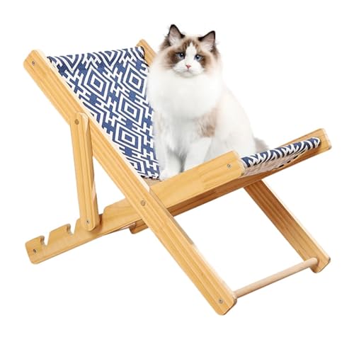 Katzen-Lounge-Stuhl – erhöhter Katzenstuhl, Haustierstuhl-Lounge | erhöhtes Katzenbett mit Hängemattenstuhl-Funktion, verstellbare Katzenliege, Hängemattenstuhl, Katzenbett mit 10 kg Gewicht, von Jlobnyiun