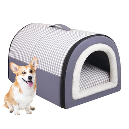 Katzenhaus, gemütliches Katzenbett, Hundehöhle mit rutschfester Unterseite, Allwetter-Hundeunterstand, langlebig, warmes Haustierbett, weiches Katzenbett, waschbar, bezogenes Hundebett, 35,6 x 27,9 x von Jlobnyiun