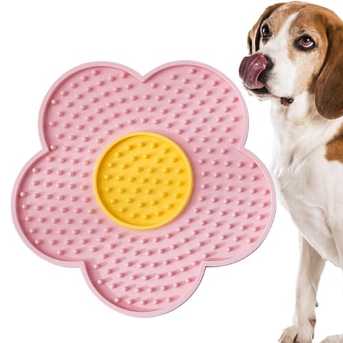 Leckmatte für Haustiere – Ablenkungsmatte für Haustiere, Leckmatte für kleine Hunde | Bequemes Blumen-Leckpad aus Silikon mit Saugnäpfen, interaktive Leckmatte verbessert das Butter-Leckpad-Erlebnis z von Jlobnyiun