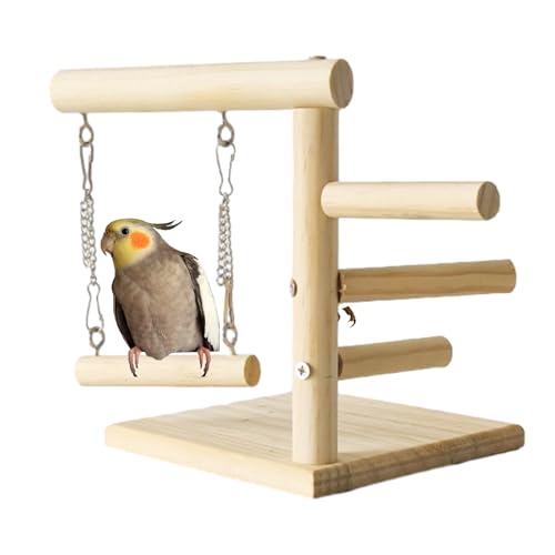 Papageien-Spielplatzständer aus Holz, natürlicher Vogelbaum mit Sitzstange, rutschfester, langlebiger Vogelständer für Sittiche, Nymphensittiche, andere kleine Vögel, ideal für Bewegung, Papageien-Spielplatzständer aus Holz, natürlicher Vogelbaum mit Sitzstange, rutschfester, langlebiger Vogelständer für Sittiche, Nymphensittiche, andere kleine Vögel, ideal für Bewegung, von Jlobnyiun