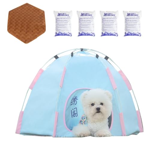 Pet Cooling House, Dog Shade Weather Shelter Cot Bed, Ventilation Cot Bed Continuous Cooling Tent Air Conditioned Comfort Portable Tent For Pets Cot Dog Bed Waterproof Dog Tent von Jlobnyiun