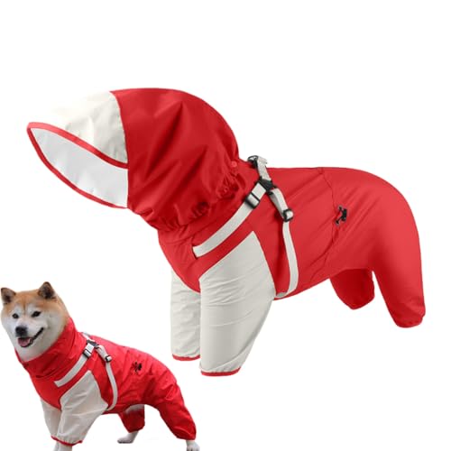 Regenmantel für Hunde, wasserdichter Umhang mit verstellbarer Kapuze, reflektierende Kleidung für Haustiere, mit verstellbarer Kapuze, Größen M bis XL, für Erwachsene und Welpen, bessere Sichtbarkeit Regenmantel für Hunde, wasserdichter Umhang mit verstellbarer Kapuze, reflektierende Kleidung für Haustiere, mit verstellbarer Kapuze, Größen M bis XL, für Erwachsene und Welpen, bessere Sichtbarkeit von Jlobnyiun