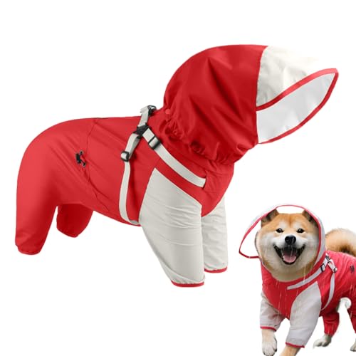 Regenmantel für Hunde, wasserdichter Umhang mit verstellbarer Kapuze, reflektierende Kleidung für Haustiere, mit verstellbarer Kapuze, Größen M bis XL, für Erwachsene und Welpen, bessere Sichtbarkeit Regenmantel für Hunde, wasserdichter Umhang mit verstellbarer Kapuze, reflektierende Kleidung für Haustiere, mit verstellbarer Kapuze, Größen M bis XL, für Erwachsene und Welpen, bessere Sichtbarkeit von Jlobnyiun