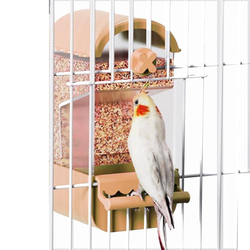 Vogelkäfig-Futterspender - Automatischer Futterspender für Papageien, Vogelfutterspender mit hoher Kapazität, transparenter Vogelfutterspender automatisch, sichere Fütterungslösung, Futterspender für Vogelkäfig-Futterspender - Automatischer Futterspender für Papageien, Vogelfutterspender mit hoher Kapazität, transparenter Vogelfutterspender automatisch, sichere Fütterungslösung, Futterspender für von Jlobnyiun