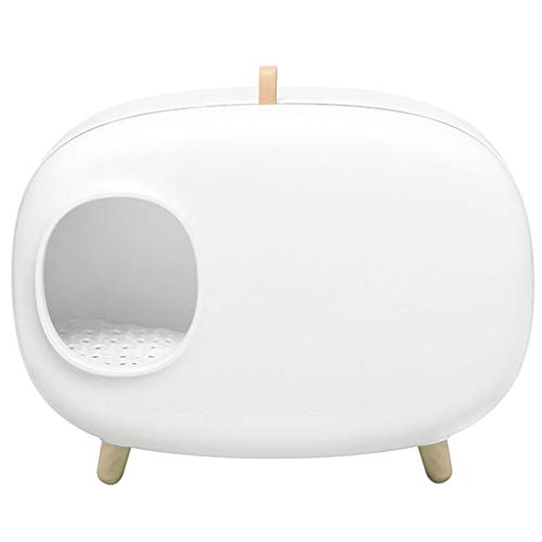 Jlxl Außenkatzentoilette Haustierkatzentoilette/Katzentoilette/Katzentoilette/Extral Große Katzentoilette 60cmX38cmX45cm (Color : White) von Jlxl