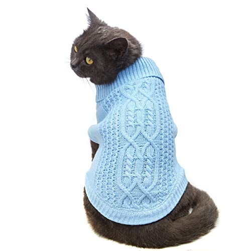 Jnancun Katzenpullover hält Ihre Haustiere gemütlich, 16 Farben, Rollkragenpullover, gestrickt, ärmellos, Hundepullover, Winter-Outfit für Katzen und kleine Hunde in der kalten Jahreszeit, Größe L, von Jnancun