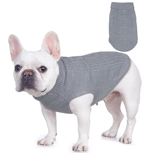 Jnancun Katzenkleidung, Rollkragenpullover, ärmellos, gestrickt, warm, Winter, Kätzchen, Kleidung für Katzen oder kleine Hunde in der kalten Jahreszeit (Grau, Größe XXL) von Jnancun