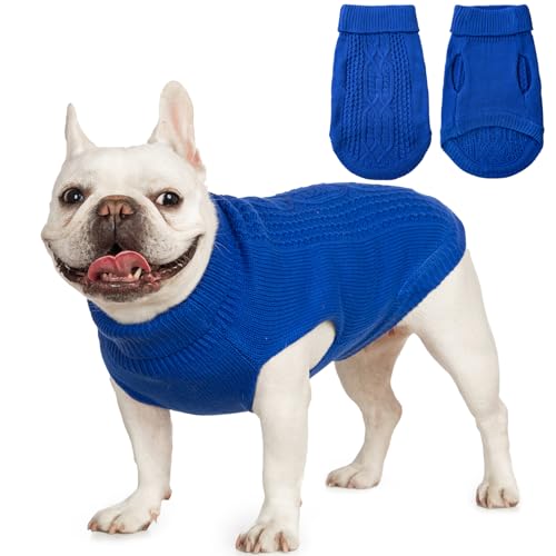 Jnancun Katzenkleidung, Rollkragenpullover, ärmellos, warm, Winter-Kätzchen, Kleidung für Katzen oder kleine Hunde in der kalten Jahreszeit (Dunkelblau, Größe XXL) von Jnancun