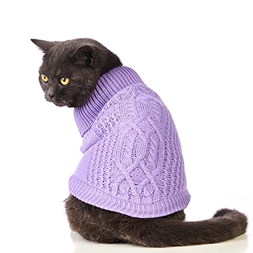 Jnancun Katzenpullover hält Ihre Haustiere gemütlich, 16 Farben, Rollkragenpullover, gestrickt, ärmellos, Hundepullover, Winter-Outfit für Katzen und kleine Hunde in der kalten Jahreszeit (Größe M, von Jnancun