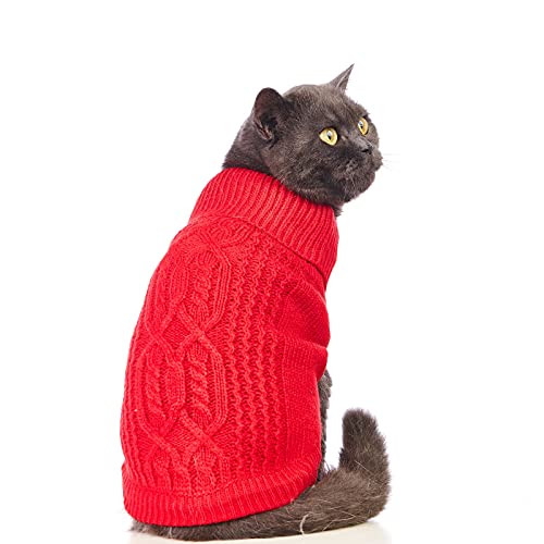 Jnancun Katzenpullover hält Ihre Haustiere gemütlich, 16 Farben, Rollkragenpullover, gestrickt, ärmellos, Hundepullover, Winter-Outfit für Katzen und kleine Hunde in der kalten Jahreszeit (Größe XS, von Jnancun