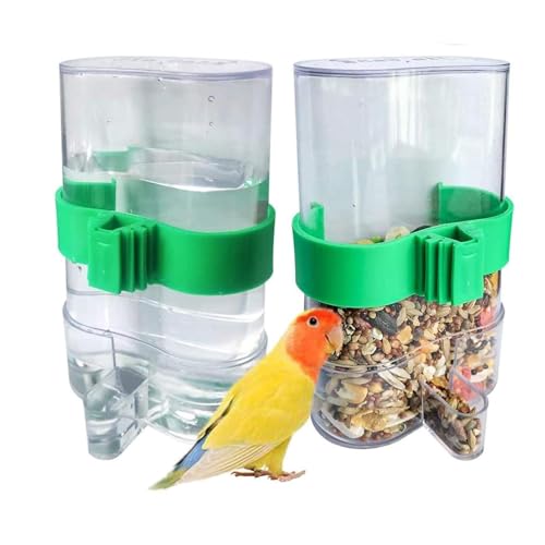 2PCS Vögel Feeder Drinker für Käfig Papageien Vogelfutterspender Vogelkäfig Futterspender Trinkflasche, 220ml von Joayuezo