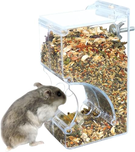 Joayuezo Hamster Futterspender transparentes Acryl Futterautomat für Hamster Schwerkraft-Futterstation Geeignet für Hamster, Meerschweinchen, Papageien, Mini-Igel (S) von Joayuezo