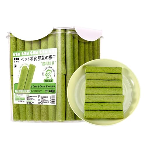 60Pcs Cat Grass Teething Stick - Safe and Healthy Teeth Cleaning Grass Stick | Cat Grass Sticks for Hairball Removal | Natural Cat Grass Chew Stick | Cat Chew Toy for Cat Indoor, Increase Appetite von Joberio