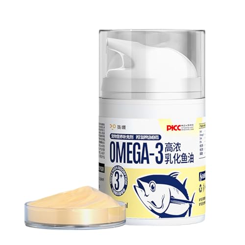 Fischöl-Ergänzungsmittel Für Hunde – 1,69 Unzen Reines Fischöl | Omeg-a 3 Für Haustiere | Hochwertiges Wildfischöl | Drücken Sie Typ Small Dog Fish Oil Skin Für Haustiere (50 Ml) von Joberio