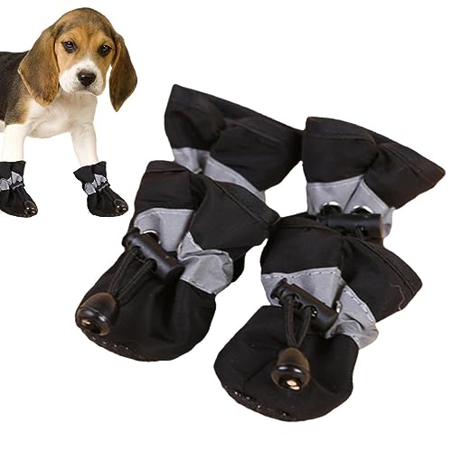 Wasserschuhe für Hunde - Regenstiefel und Pfotenschutz für Hunde für heiße Straßen - Atmungsaktive, wasserdichte, weiche, rutschfeste Haustierschuhe für kleine und mittelgroße Hunde Joberio von Joberio