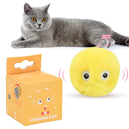 1er-Pack Katzenspielzeug,Interaktives Plüsch Katzenspielzeug Bälle,Kätzchen Zwitschern Bälle,Katzenminzenbälle,Lebensechte Tierische Geräusche,Kätzchen Spielzeug,für Innen Katze Hund Kätzchen Übung von Jodsen