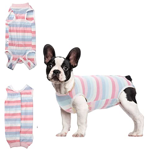 Heilungsanzüge für Hunde,weibliche männliche Anti Lecken Hund Onesies,Nach Operationen für Bauchwunden Cone E-Collar Alternative Pet Vest,Lecken verhindern,Beißen (Rosa-S) von Jodsen