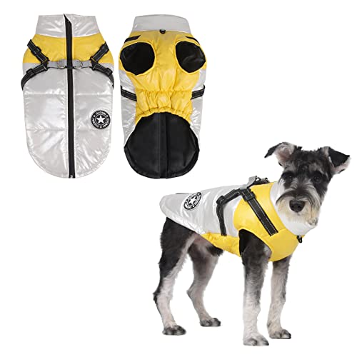 Hundejacke für den Winter,Wasserdichter Hundemantel,Welpe Warme Jacke Kleidung Weste,Reflektierende Weste Hundekleidung, Winddichte Hundejacke für kaltes Wetter für kleine mittlere Hunde (M, White) von Jodsen