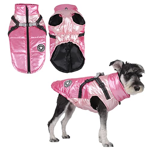 Hundejacke für den Winter,Wasserdichter Hundemantel,Welpe Warme Jacke Kleidung Weste,Reflektierende Weste Hundekleidung, Winddichte Hundejacke für kaltes Wetter für kleine mittlere Hunde (M, Pink) von Jodsen