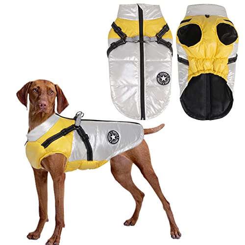 Hundejacke für den Winter,Wasserdichter Hundemantel,Welpe Warme Jacke Kleidung Weste,Reflektierende Weste Hundekleidung, Winddichte Hundejacke für kaltes Wetter für kleine mittlere Hunde (White, XL) von Jodsen