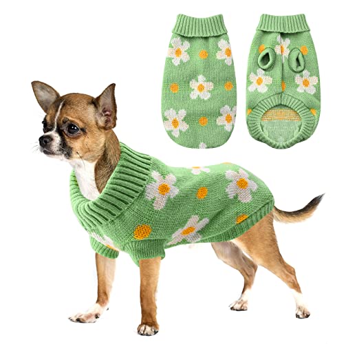 Hundepullover Haustier Pullover,Gestrickte Hundepullover Winterpullover Kleine Hunde Rollkragen Strickpullover Winter Warmer Hundepullover Rollkragenpullover für kleine Hunde und Katzen (XL) von Jodsen