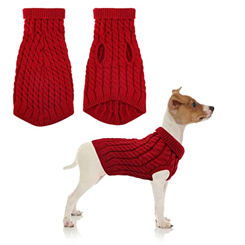 Hundepullover Weste Winter Warmer Hundemäntel Hundekleidung Weich Hunde Pullover Hund Katzen Gestrickt Haustier Kostüm Jacke Outfit für Kaltes Wetter Kleine Hunde Katzen Welpen Innen Außen von Jodsen