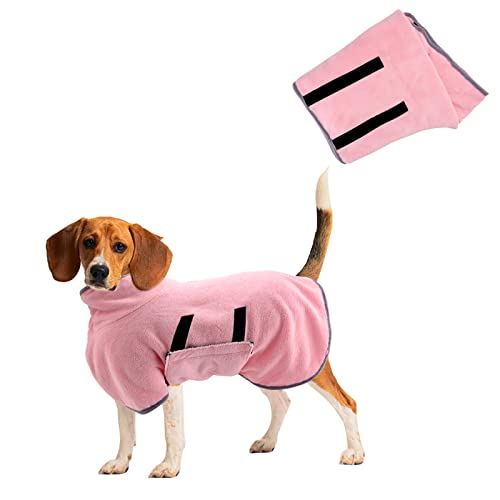 Hundetrockenmantel, Hundehandtuch Bademantel für Kleine, Mittelgroße Hunde bademantel Super Saugfähig Haustier Hundetrockenhandtuch Weich Verstellbar Welpenbademantel nach der Dusche (S/40CM, Rosa) von Jodsen