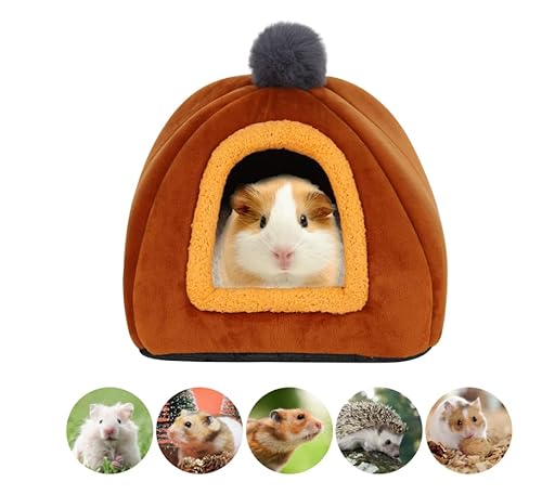 Jodsen Meerschweinchen Bett,Meerschweinchen Haus,Höhle Gemütliches Hamster-Katzen-Kaninchen-Haus Großer Unterschlupf für Igel, Chinchilla, Bartagame,Winter Nest Kleintier Hamster Zubehör (Brown) von Jodsen