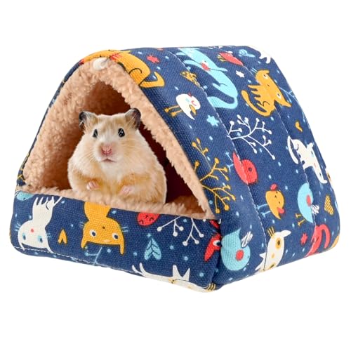 Jodsen Meerschweinchen-Bett-Haus,Gemütliches Hamsterbett-Haus mit abnehmbarer Unterlage,Warme Hamster-Kaninchen-Höhlenbetten für Kleintiere Hamster Chinchillas Frettchen,Mini Igel 14,5 * 15 cm (Blau) von Jodsen