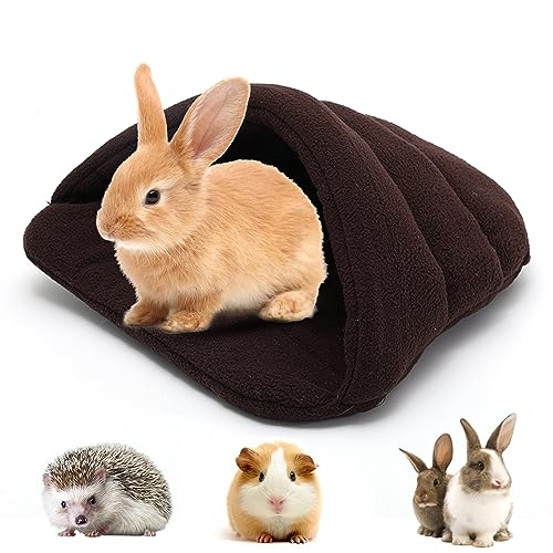 Meerschweinchen Bett Haustier Schlafsack Höhle Nest Kissen Weiche Warme Haustierbett Meerschweinchen Haus Haustier Winter Bettwäsche Käfigzubehör für Kleintiere Eichhörnchen Chinchilla (Dunkelbraun) von Jodsen