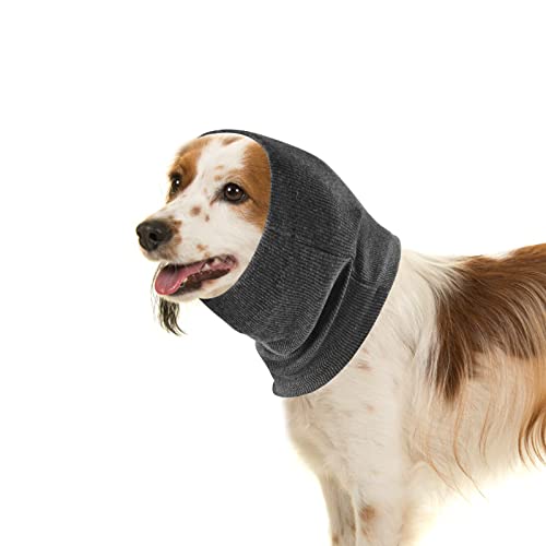 Ohrenschützer für Hunde, Beruhigende Ohrenschützer für Hunde Lärmschutz Haustier Ohrwärmer Hundekopfhaube Grau Ohrenschutz zum Duschen für die Körperpflege, zur Linderung, zum Warmhalten(S,Grau) von Jodsen
