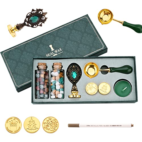 Wax Stamp Wax Seal Beads Sealing Seal Stamp Sealing Beads Kit Seals Spoon Envelopes Wedding Invitations Melting Cards Octagon Colors Sticks Letter Set von Jodsen