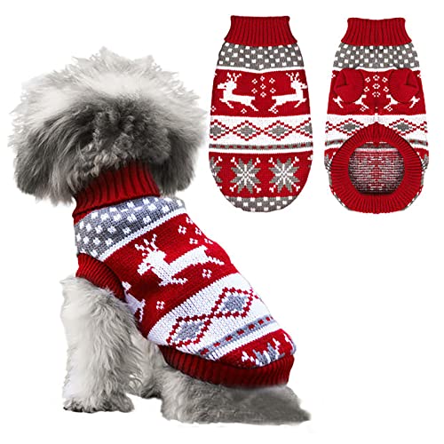 Weihnachten Hundepullover,Hundekostüm Weihnachten Hundepullover Haustier Kostüm Hundepullover für Weihnachten Winter Warmer Hund Katze Pullover Kleidung für Mittelgroße Hunde Winterkleidung (L) von Jodsen