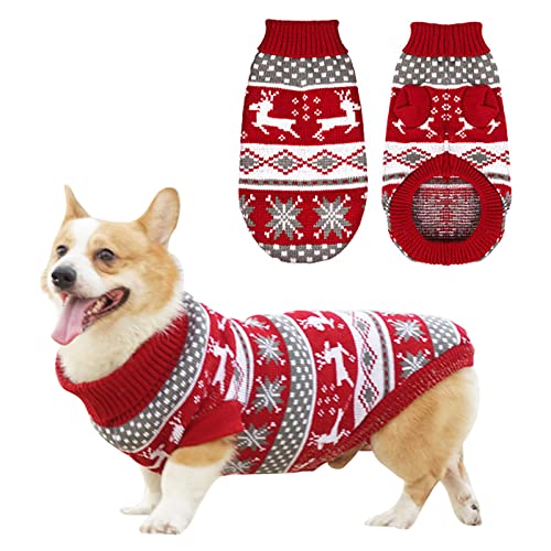 Weihnachten Hundepullover,Hundekostüm Weihnachten Hundepullover Haustier Kostüm Hundepullover für Weihnachten Winter Warmer Hund Katze Pullover Kleidung für Mittelgroße Hunde Winterkleidung (M) von Jodsen