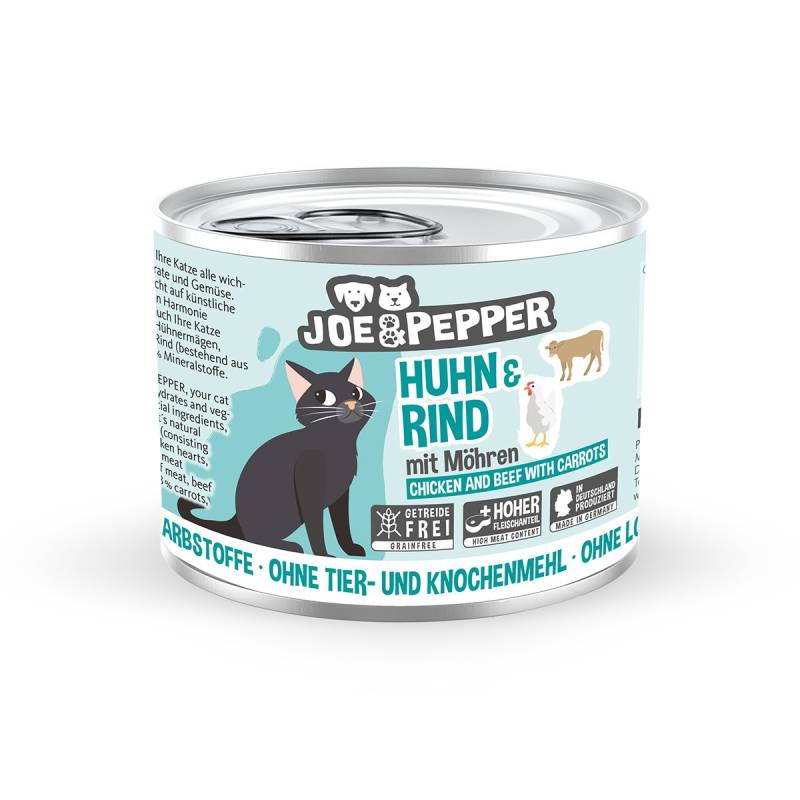 Joe & Pepper Cat Huhn & Rind mit Möhren 6x200g von Joe & Pepper