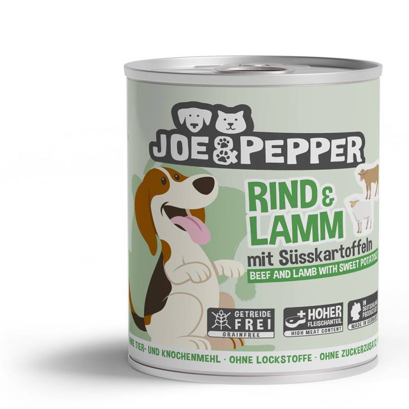 Joe & Pepper Dog Rind & Lamm mit Süßkartoffeln 6x800g von Joe & Pepper