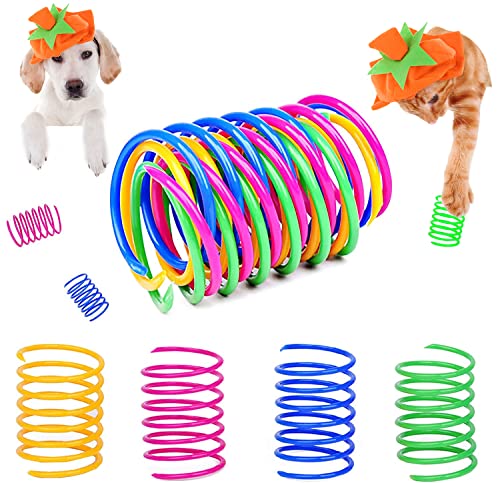 Jognee 20 Stück Katze Spielzeug, Katzenfederspielzeug, Spiralfedern aus Kunststoff, Spiral Cat Toy, Spielzeug Spiralfedern Neuheit Haustiere Spielzeug, Bunte Spiralfedern Spring Spirale für Katze von Jognee