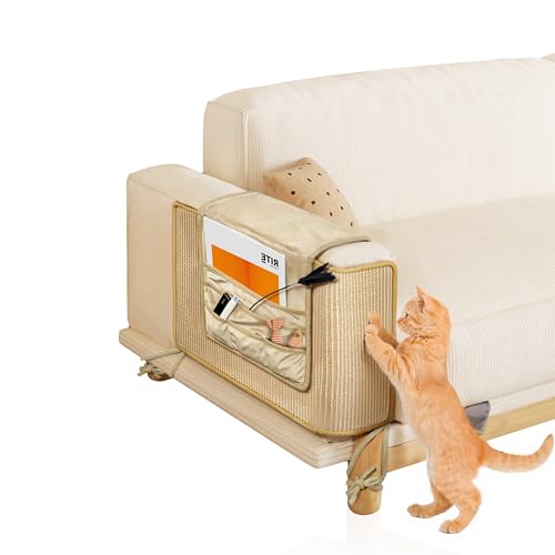 Johnear kratzmatte Katze Sofa, Sisal Kratzteppich für Katze,katzenkratzmatten für Sofa,Sisal Kratzteppich 60 x 40 cm für Schutz von Couch-, Sofa- und Stuhlmöbeln (Linke Armlehne) von Johnear