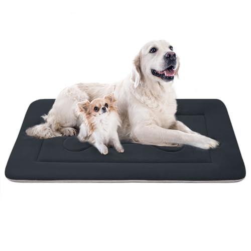 JoicyCo Extra großes Hundebett, weich, 121,9 cm, rutschfeste Unterseite, waschbar, Hunde-Schlafmatratze, Haustierbetten, Katzenbett, Hundehütte, Dunkelgrau von JoicyCo