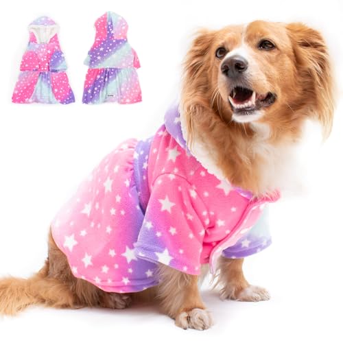 Hunde-Kapuzenpullover, warme Hundekleidung für Hunde, Mantel, Kleidung, Welpen, Katzen, Größe XL, Rosa von JoinPet