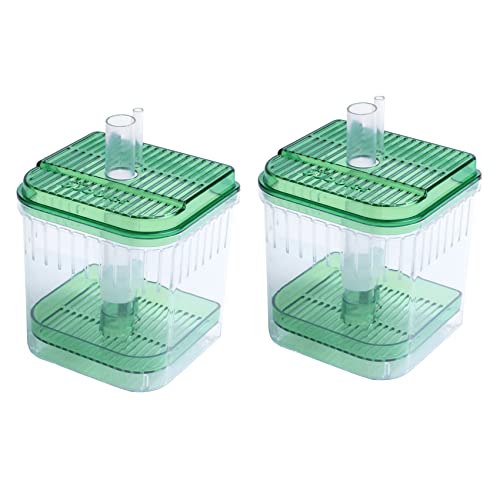 Jojomino 2X Kunststoffquadrat-Aquarium-Aquarium-Filter-Unterseiten-Kasten Transparentes GrüN von Jojomino