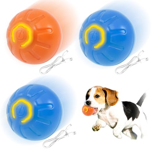 3 Stuck Interaktives Hundespielzeug Ball, Magic Ball für Hunde USB Wiederaufladbar Automatisch Rollender Ball für Hunde, Intelligentes Hundespielzeug Elektrisch Interaktives Hunde Ball Spielzeug (A) von Jokapy